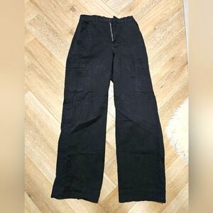 Joe's Jeans Black Cargo Pants Wide Leg